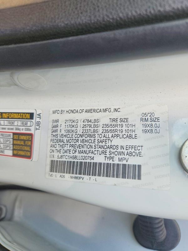 Продаж на аукціоні авто 2020 Acura Rdx, vin: 5J8TC1H58LL020754, номер лоту: 48326966