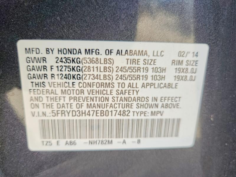 2014 Acura Mdx მანქანა იყიდება აუქციონზე, vin: 5FRYD3H47EB017482, აუქციონის ნომერი: 46317646