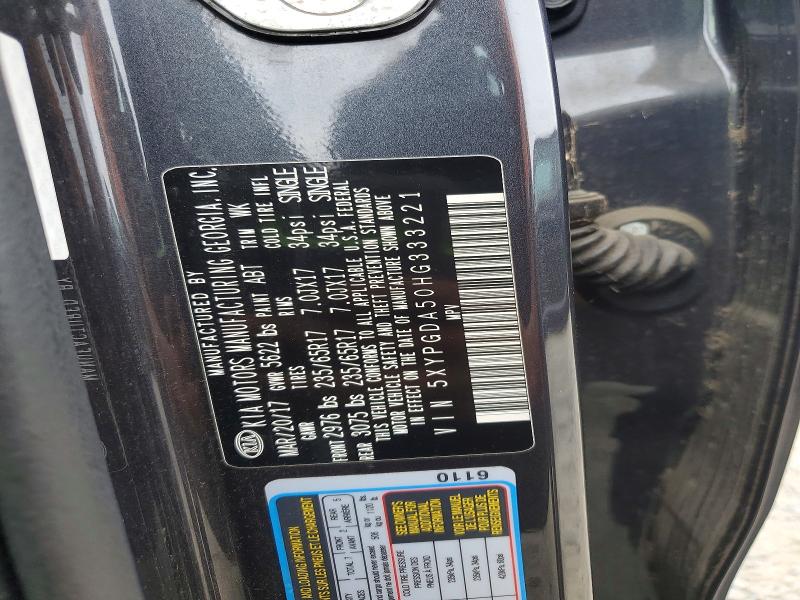Aukcja sprzedaży 2017 Kia Sorento, vin: 5XYPGDA50HG333221, numer aukcji: 48307376