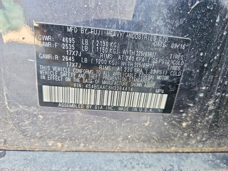 Продажа на аукционе авто 2017 Subaru Outback, vin: 4S4BSAAC8H3264414, номер лота: 46543836