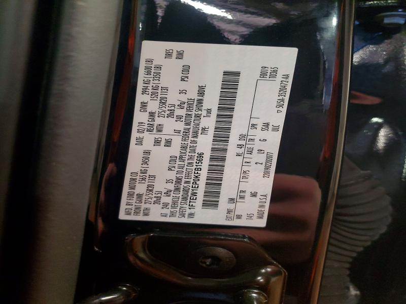 45737726 :رقم المزاد ، 1FTEW1EP0KFB15696 vin ، 2019 Ford F150 مزاد بيع