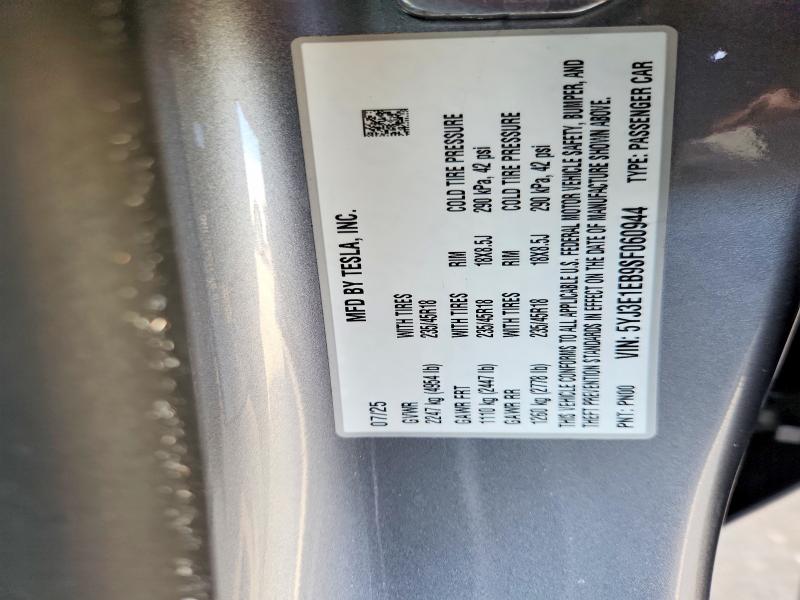 Aukcja sprzedaży 2025 Tesla Model 3, vin: 5YJ3E1EB9SF060944, numer aukcji: 46440036