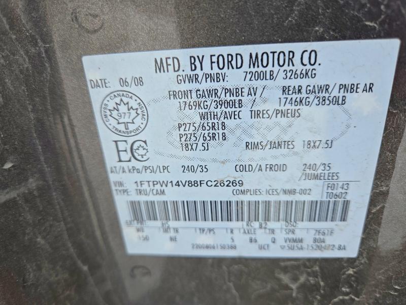 Aukcja sprzedaży 2008 Ford F150, vin: 1FTPW14V88FC26269, numer aukcji: 79668735