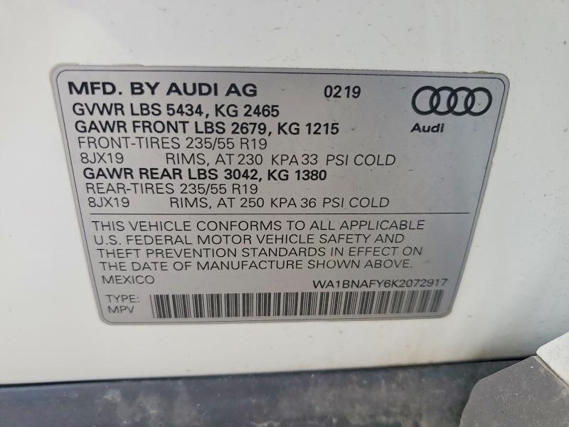 Продажа на аукционе авто 2019 Audi Q5, vin: WA1BNAFY6K2072917, номер лота: 45493356