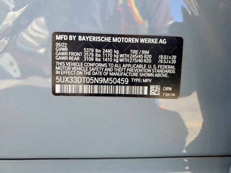 Продажа на аукционе авто 2022 Bmw X4, vin: 5UX33DT05N9M50459, номер лота: 41657346