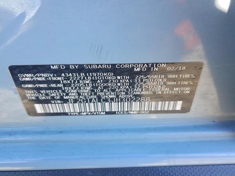 Продажа на аукционе авто 2018 Subaru Crosstrek, vin: JF2GTALC3JH302288, номер лота: 46458586