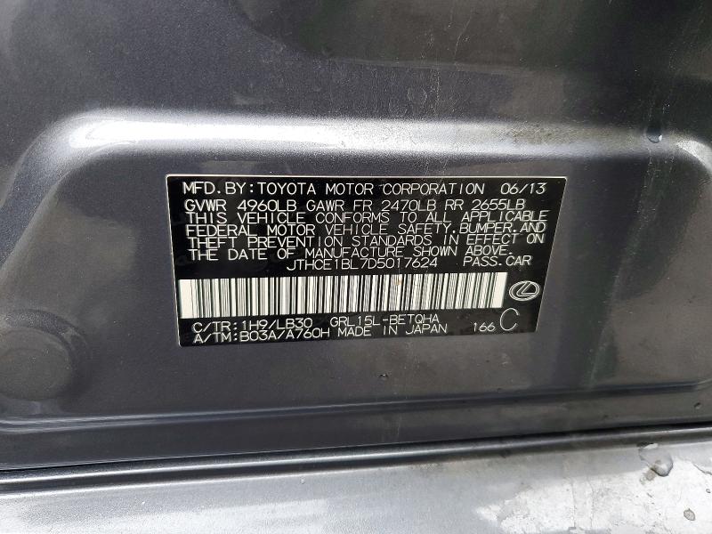 Продаж на аукціоні авто 2013 Lexus Gs 350, vin: JTHCE1BL7D5017624, номер лоту: 79895855