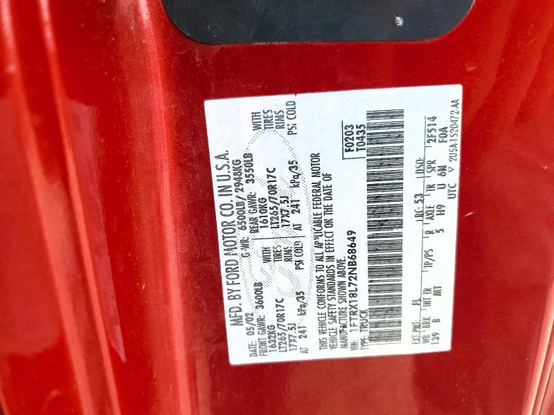 Продаж на аукціоні авто 2002 Ford F150, vin: 1FTRX18L72NB68649, номер лоту: 47656606