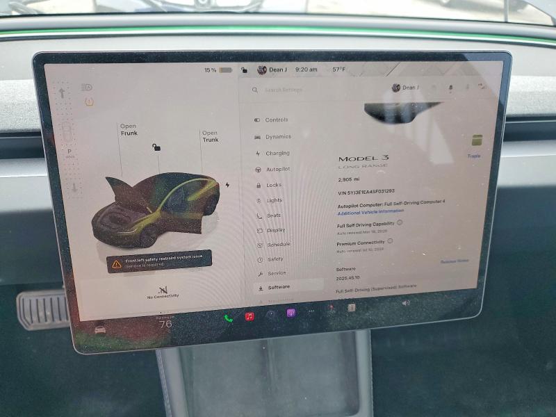 Aukcja sprzedaży 2025 Tesla Model 3, vin: 5YJ3E1EA4SF031293, numer aukcji: 41828776