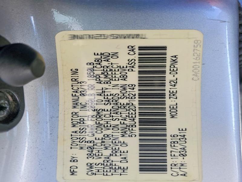 Продажа на аукционе авто 2013 Toyota Corolla, vin: 5YFBU4EE2DP162149, номер лота: 46382056
