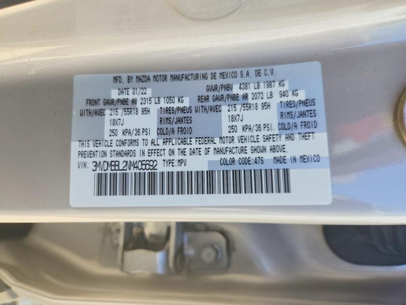 Продажа на аукционе авто 2022 Mazda Cx-30, vin: 3MVDMBBL2NM405692, номер лота: 46351526