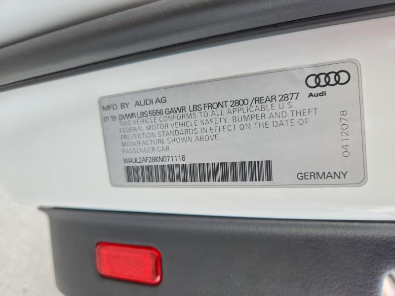 Aukcja sprzedaży 2019 Audi A6, vin: WAUL2AF28KN071116, numer aukcji: 41729796