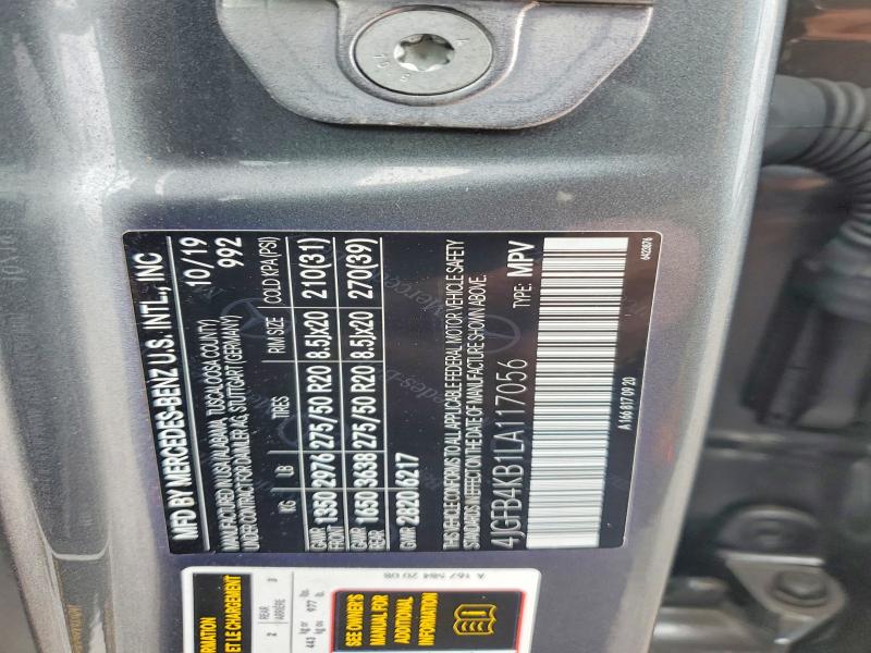 Aukcja sprzedaży 2020 Mercedes-benz Gle, vin: 4JGFB4KB1LA117056, numer aukcji: 46037186