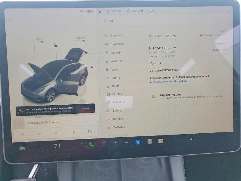 Продаж на аукціоні авто 2024 Tesla Model Y, vin: 7SAYGDEE6RA285179, номер лоту: 79320285