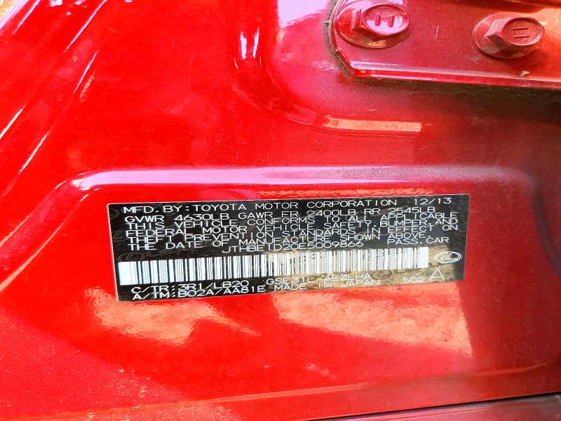 Aukcja sprzedaży 2014 Lexus Is 350, vin: JTHBE1D20E5009866, numer aukcji: 41779116