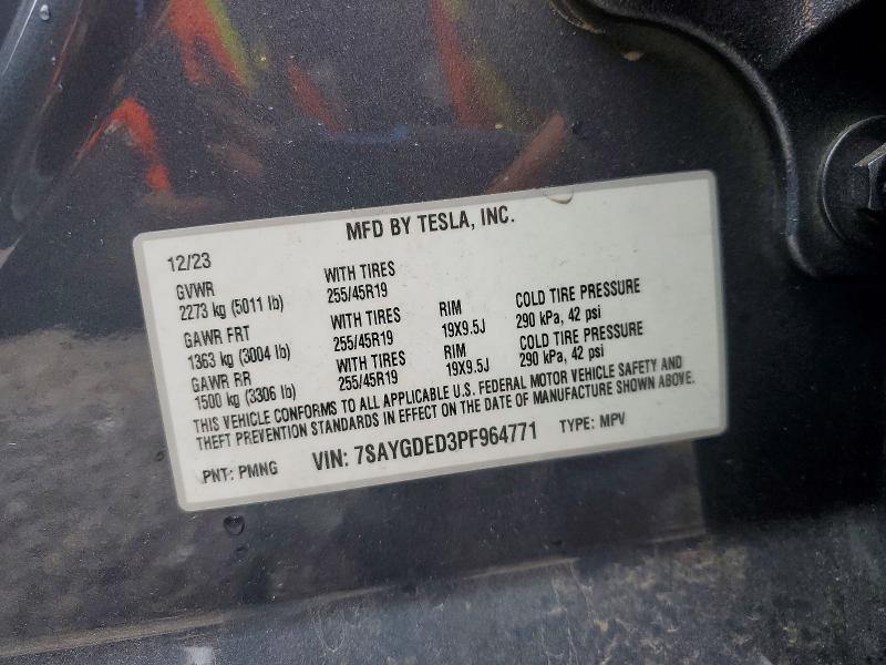 79236585 :رقم المزاد ، 7SAYGDED3PF964771 vin ، 2023 Tesla Model Y مزاد بيع