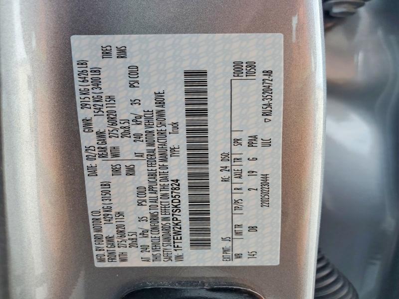 Продажа на аукционе авто 2025 Ford F150, vin: 1FTEW2KP7SKD57824, номер лота: 47795466
