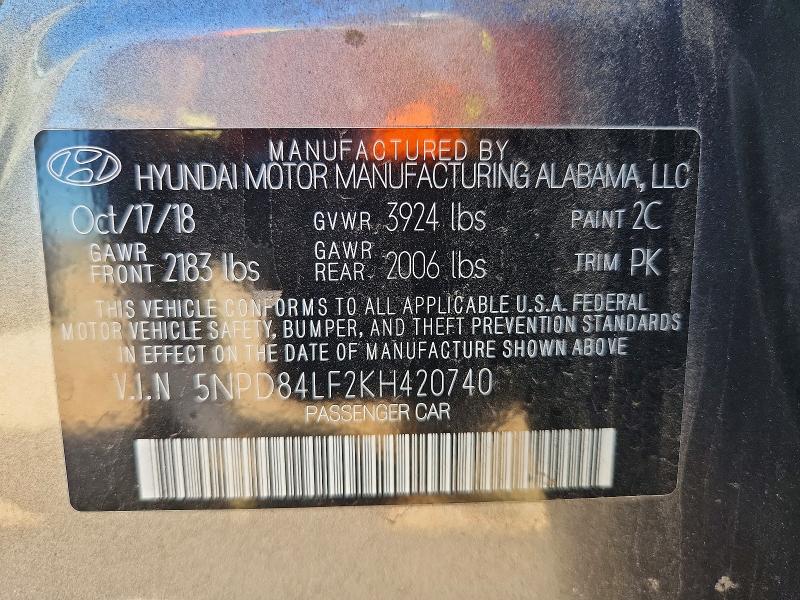 Aukcja sprzedaży 2019 Hyundai Elantra, vin: 5NPD84LF2KH420740, numer aukcji: 42002206