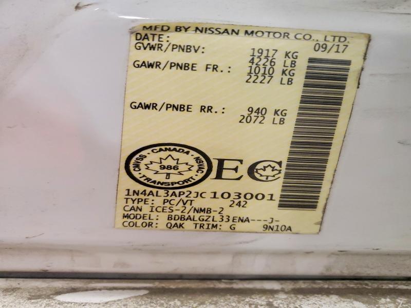Aukcja sprzedaży 2018 Nissan Altima, vin: 1N4AL3AP2JC103001, numer aukcji: 46277416