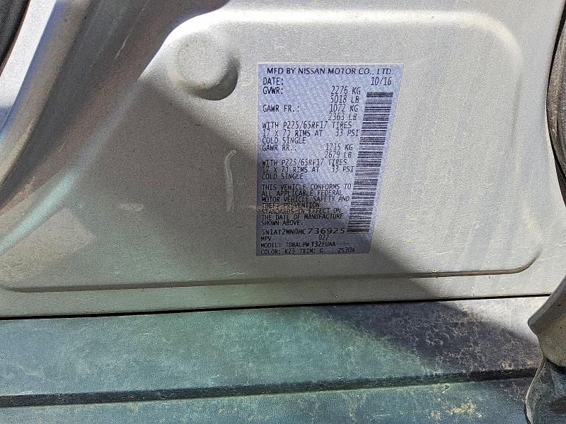 Aukcja sprzedaży 2017 Nissan Rogue, vin: 5N1AT2MN0HC736925, numer aukcji: 47324906