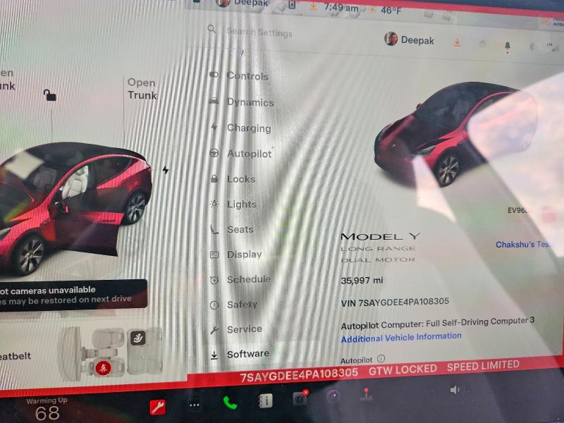 Aukcja sprzedaży 2023 Tesla Model Y, vin: 7SAYGDEE4PA108305, numer aukcji: 41969906