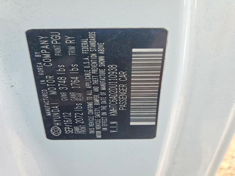 47296856 :رقم المزاد ، KMHTC6AD2DU110938 vin ، 2013 Hyundai Veloster مزاد بيع