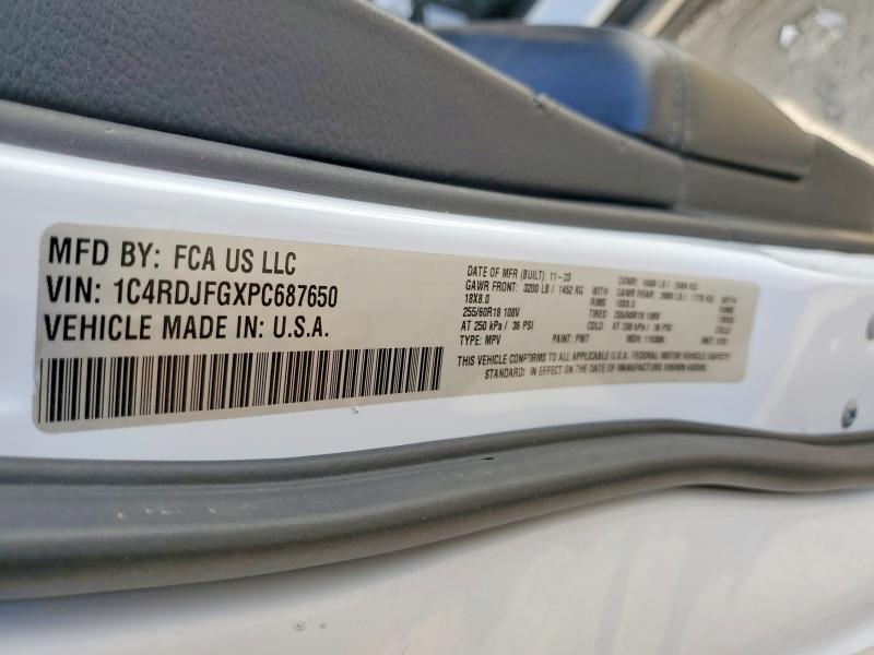 Aukcja sprzedaży 2023 Dodge Durango, vin: 1C4RDJFGXPC687650, numer aukcji: 79660605