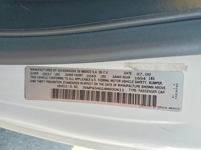 Продаж на аукціоні авто 2010 Volkswagen Beetle, vin: 3VWPG3AG1AM000611, номер лоту: 46229466
