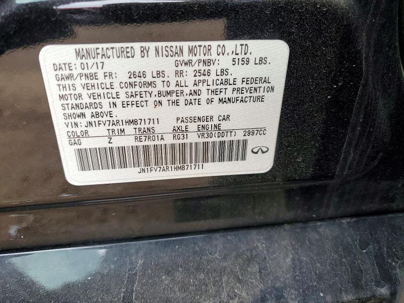45824406 :رقم المزاد ، JN1FV7AR1HM871711 vin ، 2017 Infiniti Q50 مزاد بيع