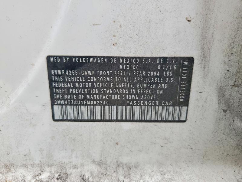 45520186 :رقم المزاد ، 3VW4T7AU1FM062240 vin ، 2015 Volkswagen Gti مزاد بيع