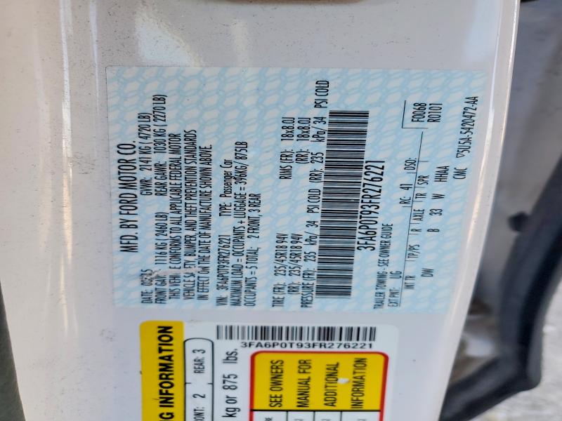 Aukcja sprzedaży 2015 Ford Fusion, vin: 3FA6P0T93FR276221, numer aukcji: 47911226