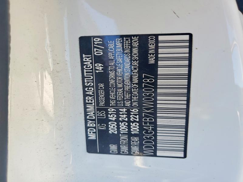 45570596 :رقم المزاد ، WDD3G4FB7KW030787 vin ، 2019 Mercedes-benz A مزاد بيع