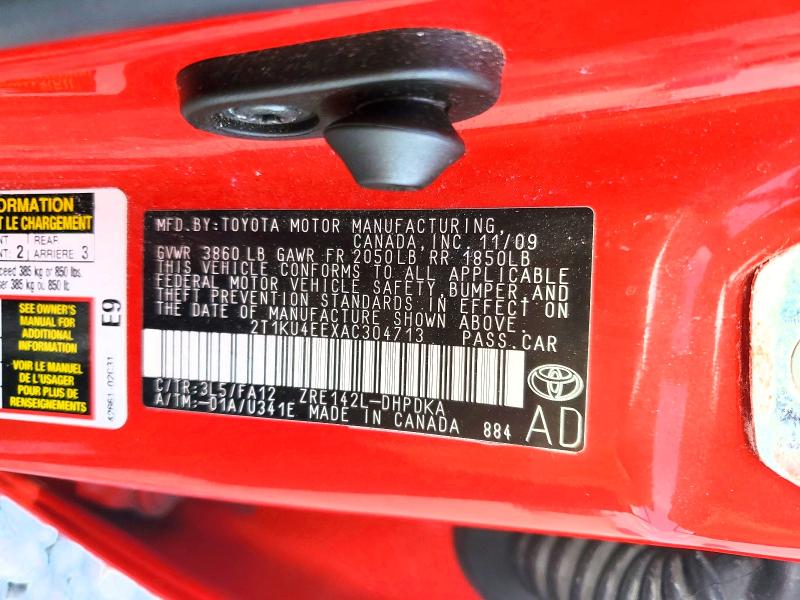 2010 Toyota Matrix მანქანა იყიდება აუქციონზე, vin: 2T1KU4EEXAC304713, აუქციონის ნომერი: 47406296