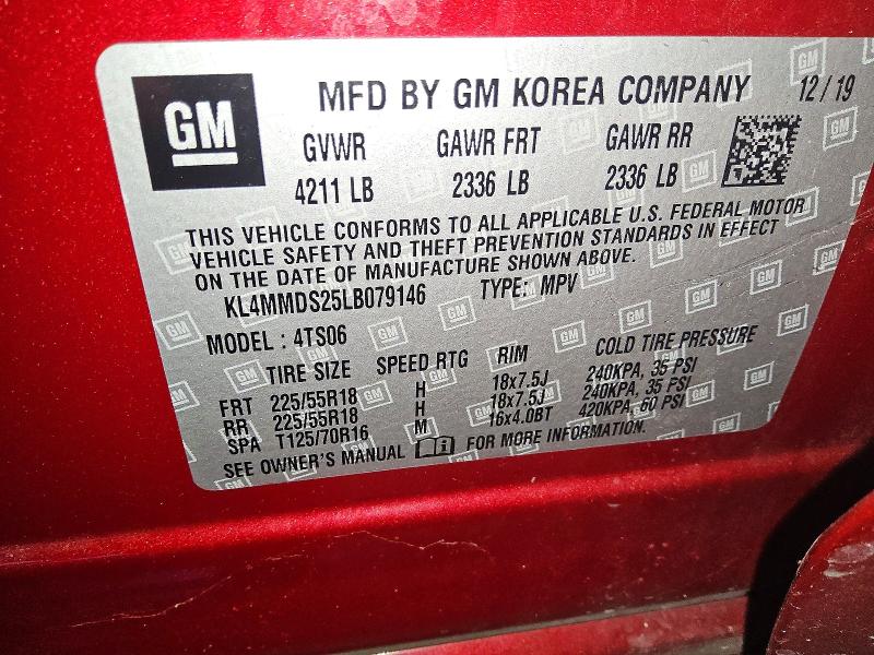 2020 Buick Encore Gx მანქანა იყიდება აუქციონზე, vin: KL4MMDS25LB079146, აუქციონის ნომერი: 78644295