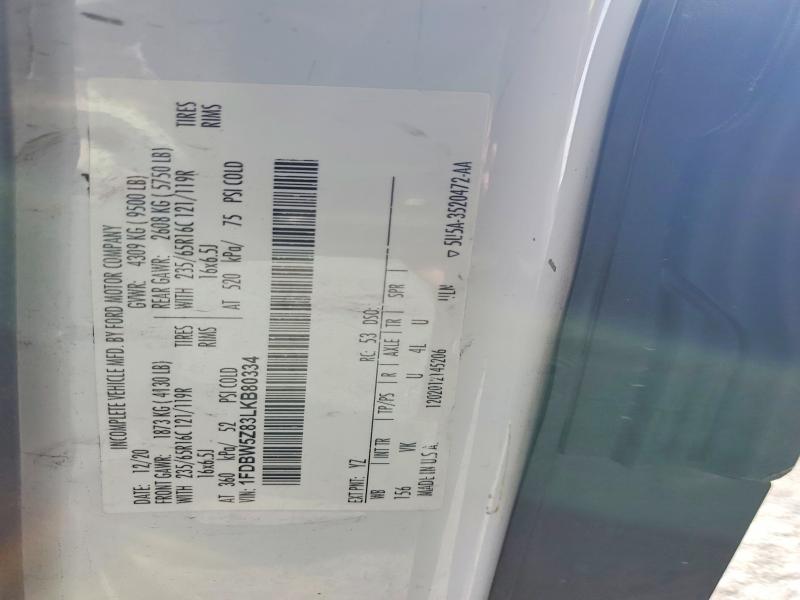 2020 Ford Transit მანქანა იყიდება აუქციონზე, vin: 1FDBW5Z83LKB80334, აუქციონის ნომერი: 79989505