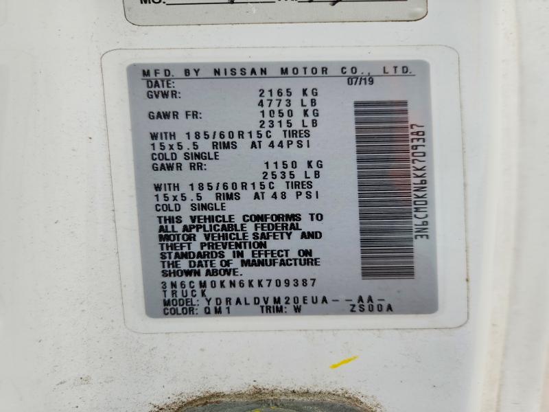 Продаж на аукціоні авто 2019 Nissan Nv200, vin: 3N6CM0KN6KK709387, номер лоту: 41601576