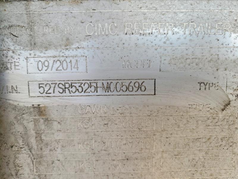 Aukcja sprzedaży 2015 Cimc Reefer Trl, vin: 527SR5325FM005696, numer aukcji: 45540156