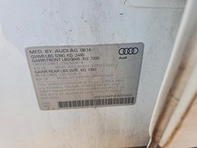 46134836 :رقم المزاد ، WA1LFAFP4FA035420 vin ، 2015 Audi Q5 مزاد بيع
