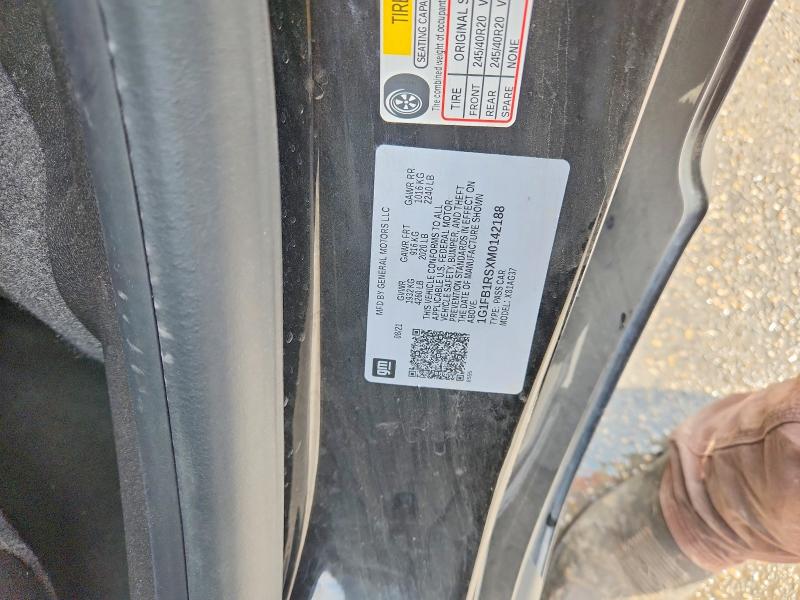 2021 Chevrolet Camaro მანქანა იყიდება აუქციონზე, vin: 1G1FB1RSXM0142188, აუქციონის ნომერი: 47618226