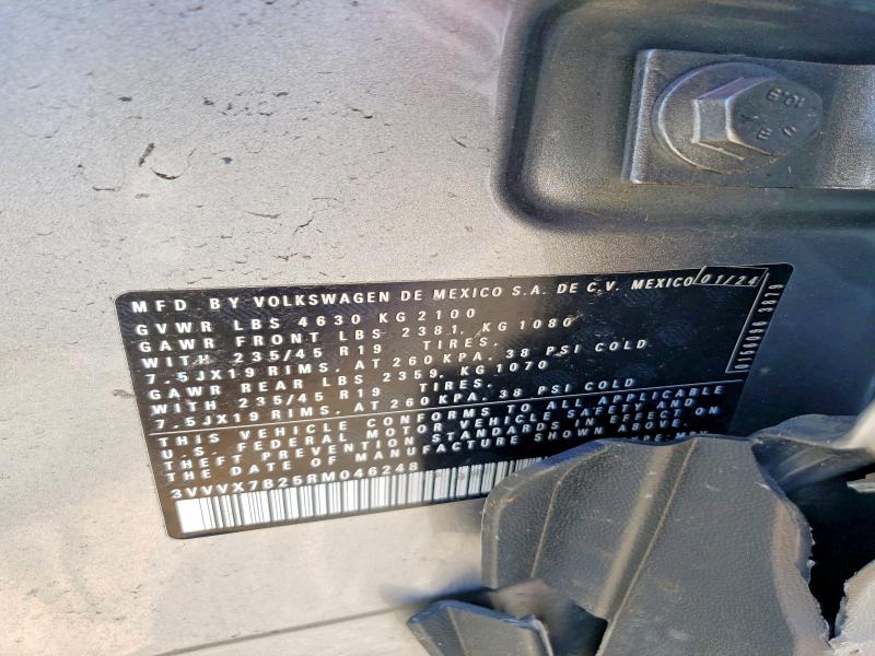Aukcja sprzedaży 2024 Volkswagen Taos, vin: 3VVVX7B25RM046248, numer aukcji: 46198806