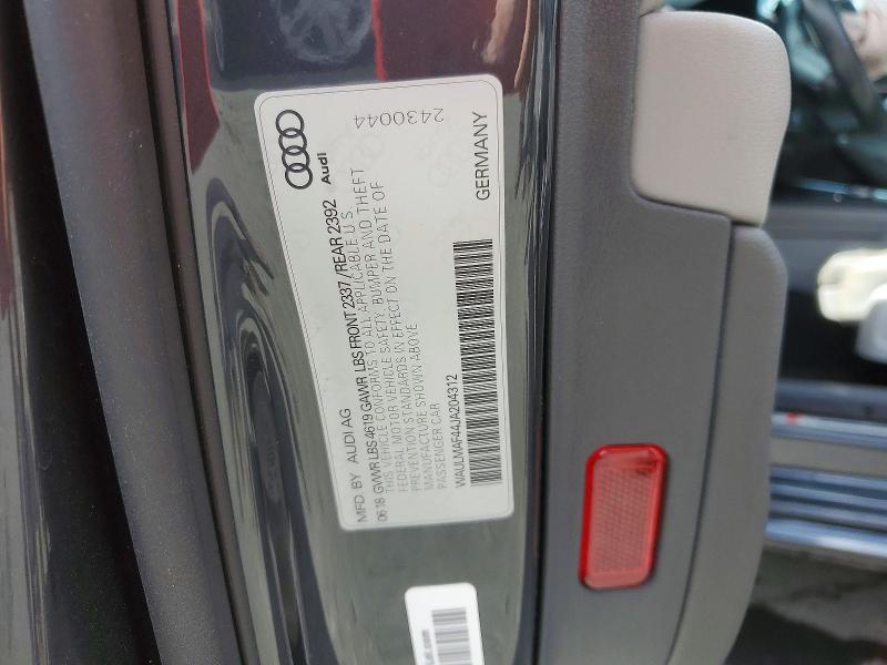 Auction sale of the 2018 Audi A4, vin: WAULMAF44JA204312, lot number: 47986026