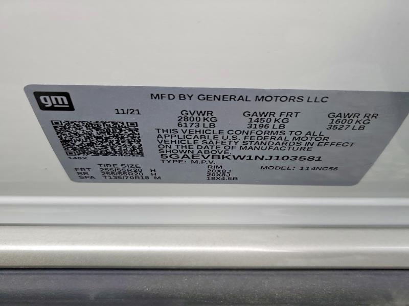Продажа на аукционе авто 2022 Buick Enclave, vin: 5GAEVBKW1NJ103581, номер лота: 47235556