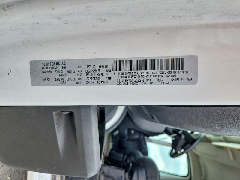 Продаж на аукціоні авто 2020 Ram Promaster 2500, vin: 3C6TRVDG6LE130861, номер лоту: 46241896