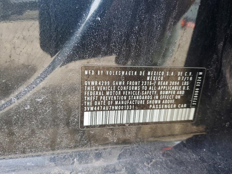 Продажа на аукционе авто 2017 Volkswagen Gti, vin: 3VW447AU7HM001331, номер лота: 47303596