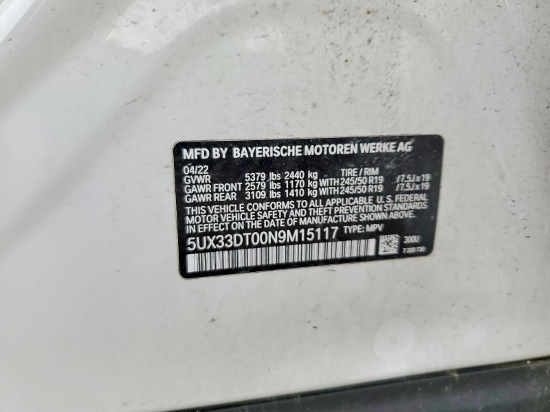 Aukcja sprzedaży 2022 Bmw X4, vin: 5UX33DT00N9M15117, numer aukcji: 47813756