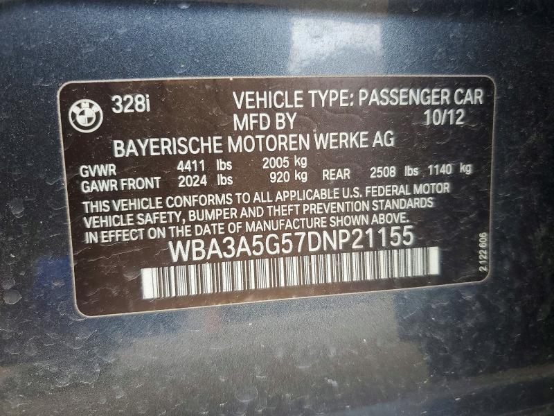 Aukcja sprzedaży 2013 Bmw 328, vin: WBA3A5G57DNP21155, numer aukcji: 41751916