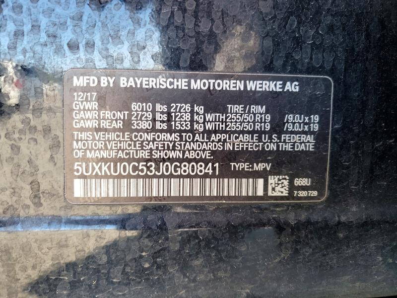 Продажа на аукционе авто 2018 Bmw X6, vin: 5UXKU0C53J0G80841, номер лота: 45938456
