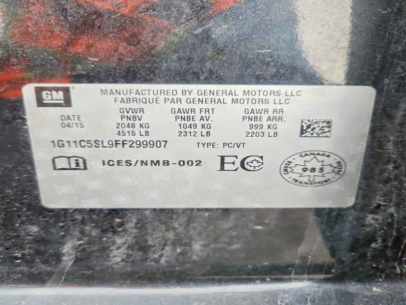 Продажа на аукционе авто 2015 Chevrolet Malibu, vin: 1G11C5SL9FF299907, номер лота: 77241985