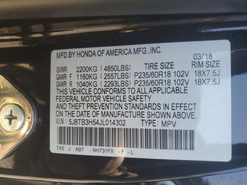 Aukcja sprzedaży 2018 Acura Rdx, vin: 5J8TB3H54JL014302, numer aukcji: 46762246
