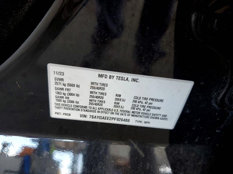 Aukcja sprzedaży 2023 Tesla Model Y, vin: 7SAYGAEE2PF926486, numer aukcji: 41811556